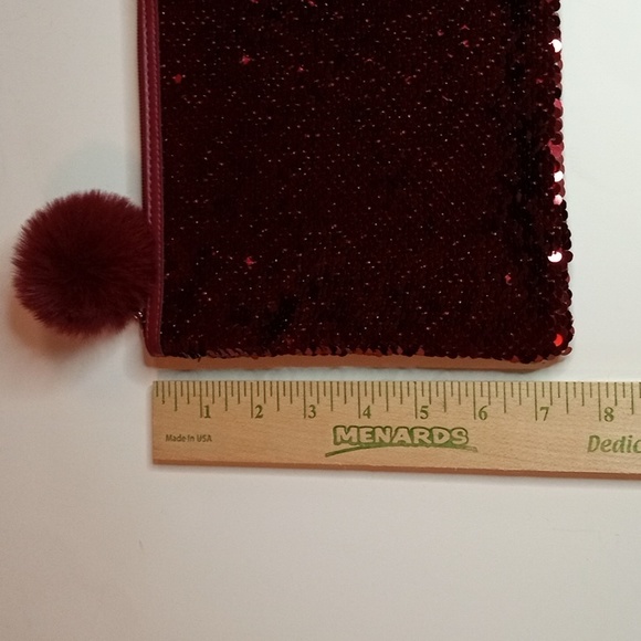 Women's sequence Red Makeup Cosmetics Bag N.R - Picture 3 of 6